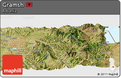 Satellite Panoramic Map of Gramsh
