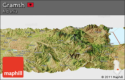 Satellite Panoramic Map of Gramsh