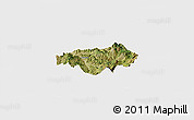 Satellite Panoramic Map of Gramsh, single color outside