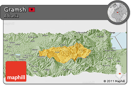 Savanna Style Panoramic Map of Gramsh