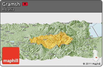 Savanna Style Panoramic Map of Gramsh