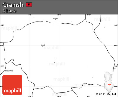 Blank Simple Map of Gramsh