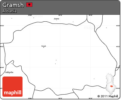 Blank Simple Map of Gramsh