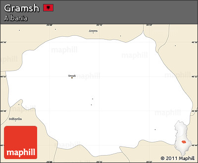 Classic Style Simple Map of Gramsh