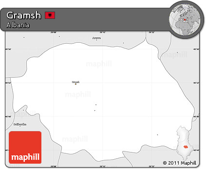 Silver Style Simple Map of Gramsh