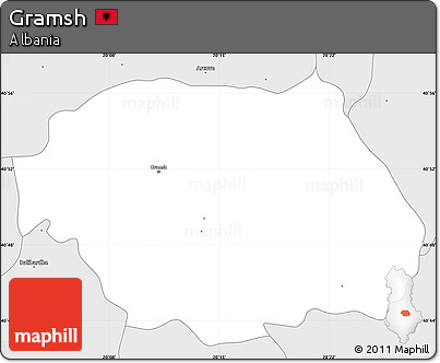 Silver Style Simple Map of Gramsh