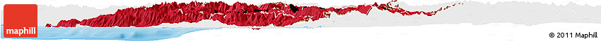 Flag Horizon Map of Albania, single color outside, bathymetry sea, shaded relief sea, flag rotated