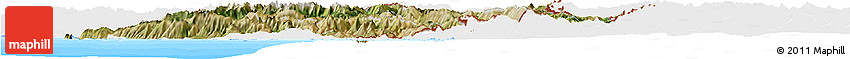 Satellite Horizon Map of Albania, single color outside, bathymetry sea