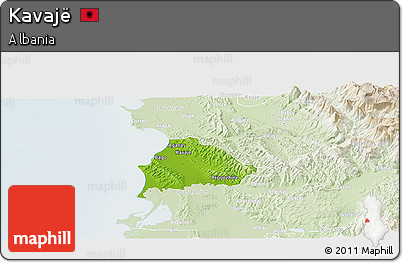Physical Panoramic Map of Kavajë, lighten