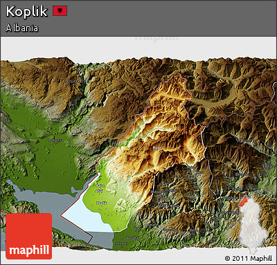 Physical 3D Map of Koplik, darken
