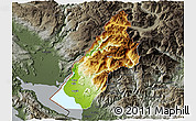 Physical 3D Map of Koplik, darken, semi-desaturated