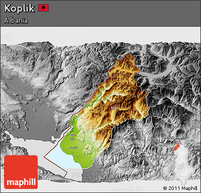 Physical 3D Map of Koplik, desaturated