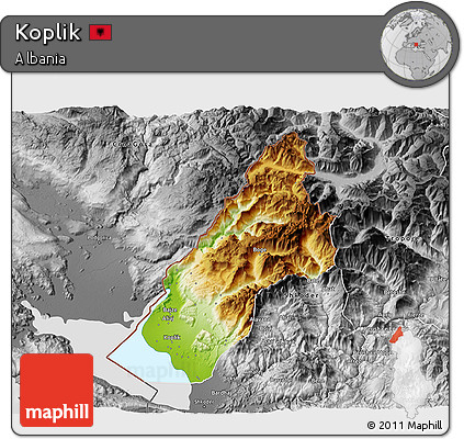 Physical 3D Map of Koplik, desaturated