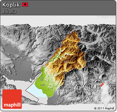 Physical 3D Map of Koplik, desaturated