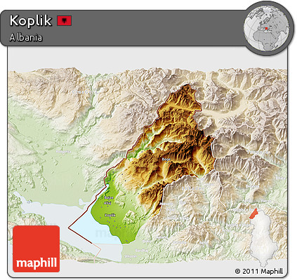 Physical 3D Map of Koplik, lighten