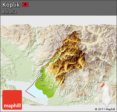 Physical 3D Map of Koplik, lighten