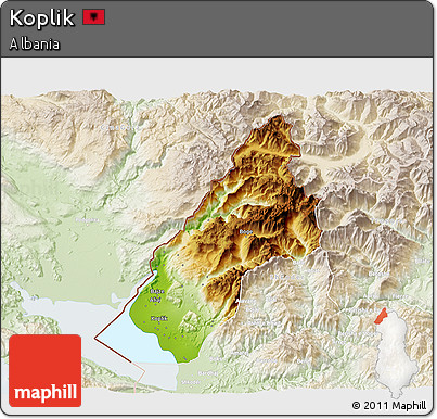 Physical 3D Map of Koplik, lighten