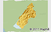 Savanna Style 3D Map of Koplik, single color outside