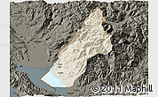 Shaded Relief 3D Map of Koplik, darken