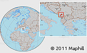 Gray Location Map of Koplik, within the entire country