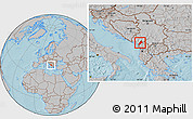 Gray Location Map of Koplik, hill shading