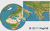 Satellite Location Map of Koplik, within the entire country