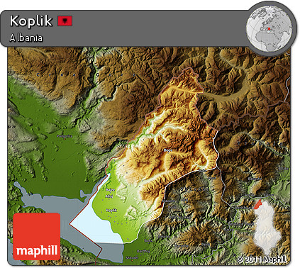 Physical Map of Koplik, darken
