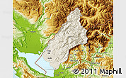 Shaded Relief Map of Koplik, physical outside