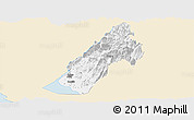 Classic Style Panoramic Map of Koplik, single color outside