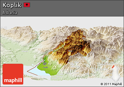 Physical Panoramic Map of Koplik, lighten