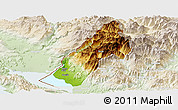 Physical Panoramic Map of Koplik, lighten