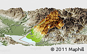 Physical Panoramic Map of Koplik, semi-desaturated