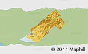 Savanna Style Panoramic Map of Koplik, single color outside