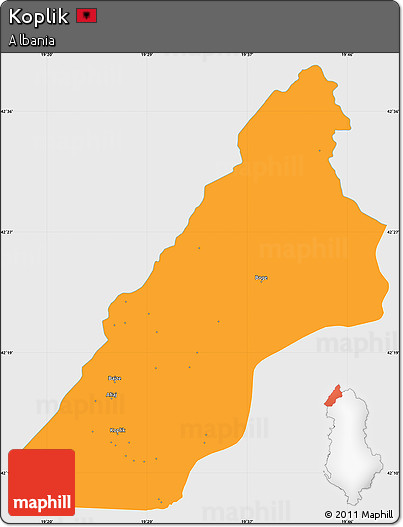 Political Simple Map of Koplik, single color outside