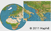 Satellite Location Map of Krujë