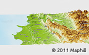 Physical Panoramic Map of Krujë