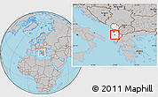 Gray Location Map of Kuçovë, highlighted country
