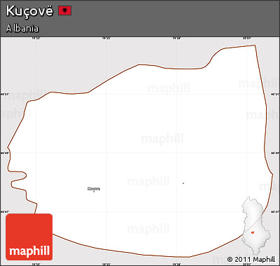 Classic Style Simple Map of Kuçovë, cropped outside