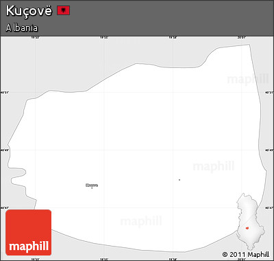 Silver Style Simple Map of Kuçovë, single color outside
