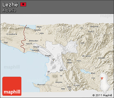 Classic Style 3D Map of Lezhë