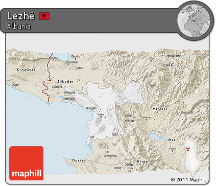 Classic Style 3D Map of Lezhë