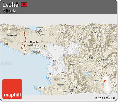 Classic Style 3D Map of Lezhë