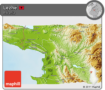 Physical 3D Map of Lezhë