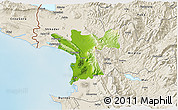 Physical 3D Map of Lezhë, shaded relief outside