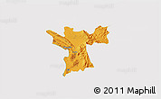 Political 3D Map of Lezhë, cropped outside