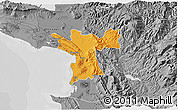 Political 3D Map of Lezhë, desaturated