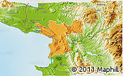 Political 3D Map of Lezhë, physical outside