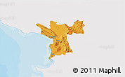 Political 3D Map of Lezhë, single color outside