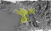 Satellite 3D Map of Lezhë, desaturated