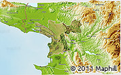 Satellite 3D Map of Lezhë, physical outside